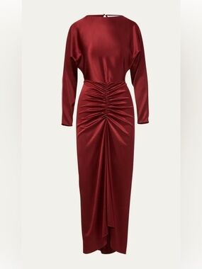 Veronica beard Sabri dress Elegant Ruched Deep Burgundy size 2